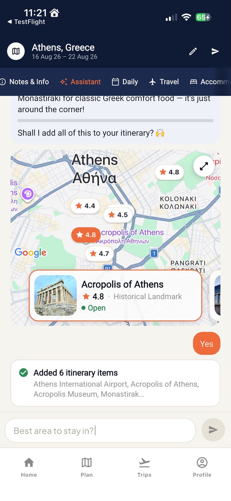 TripsTogether — AI assistant