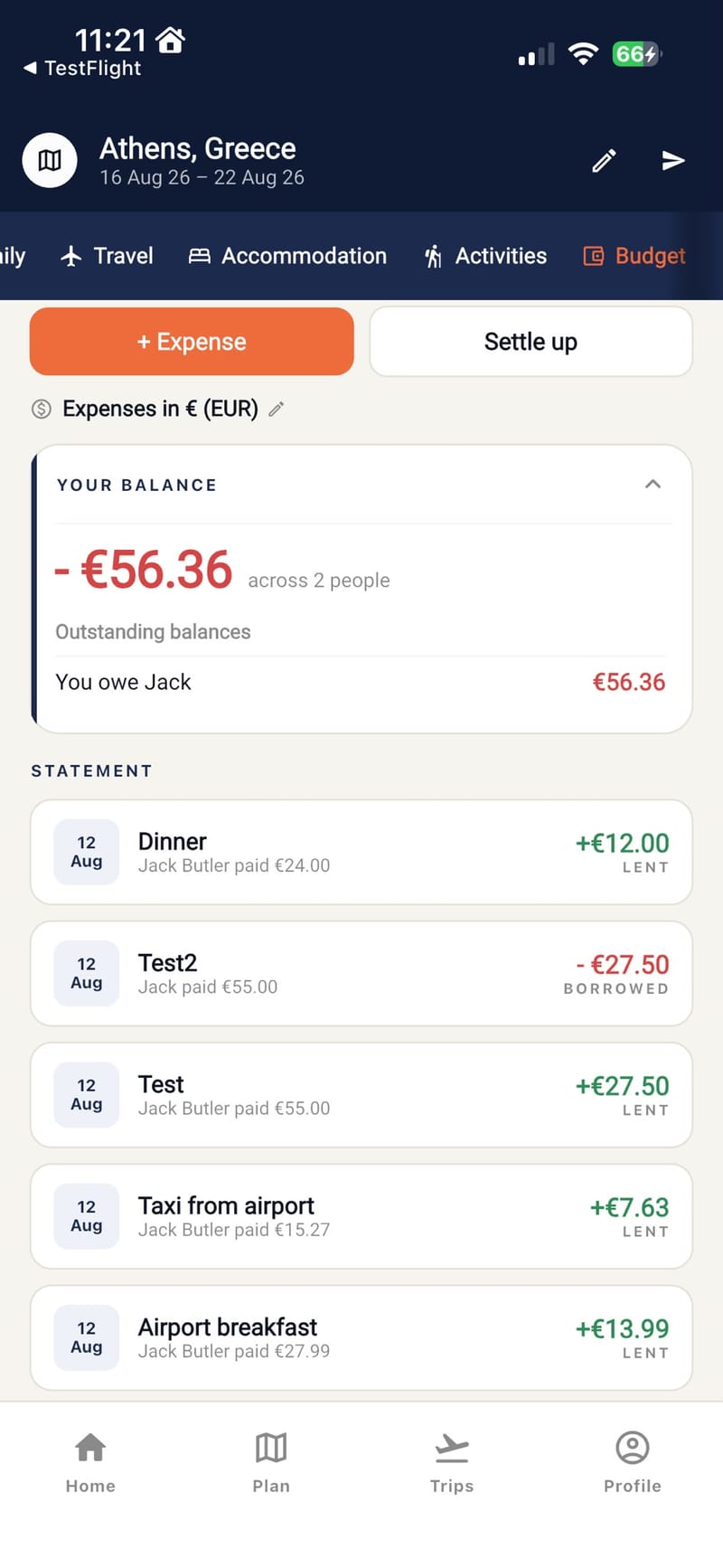 TripsTogether — Expense splitting