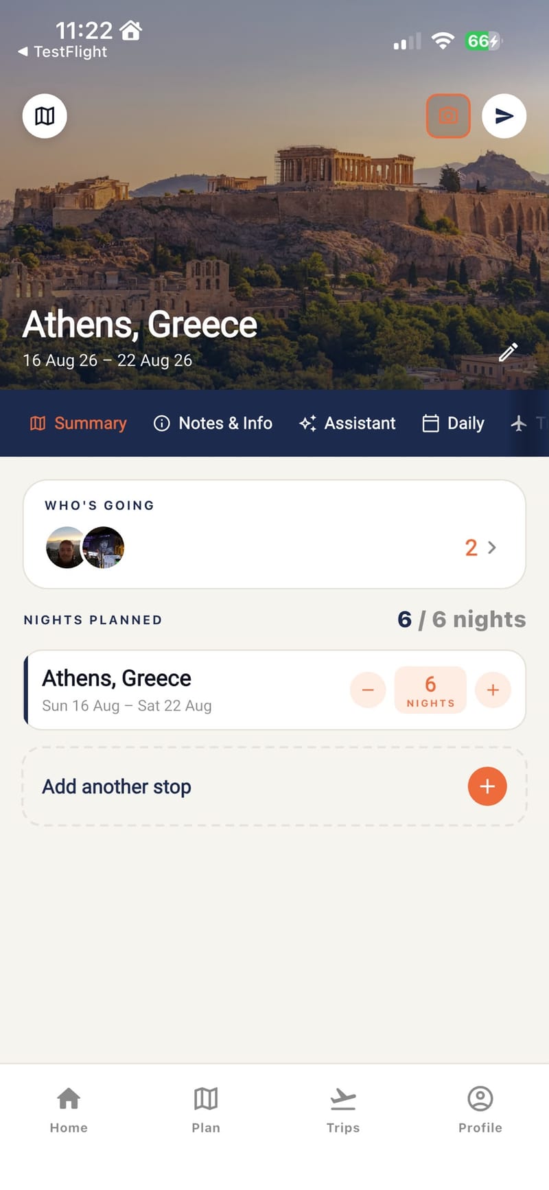 TripsTogether — Trip summary