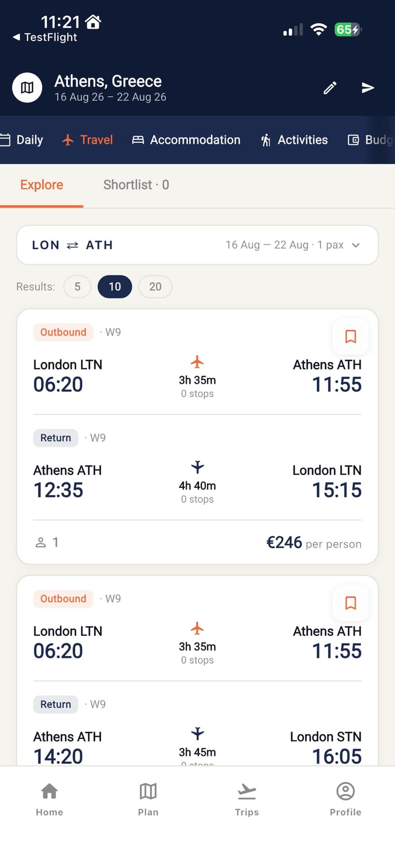 TripsTogether — Live flight search
